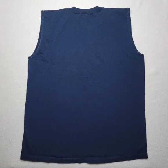 adidas MLB Atlanta Braves Y2K T-Shirt Men's Size XL Blue Sleeveless 2004 - Picture 4 of 7